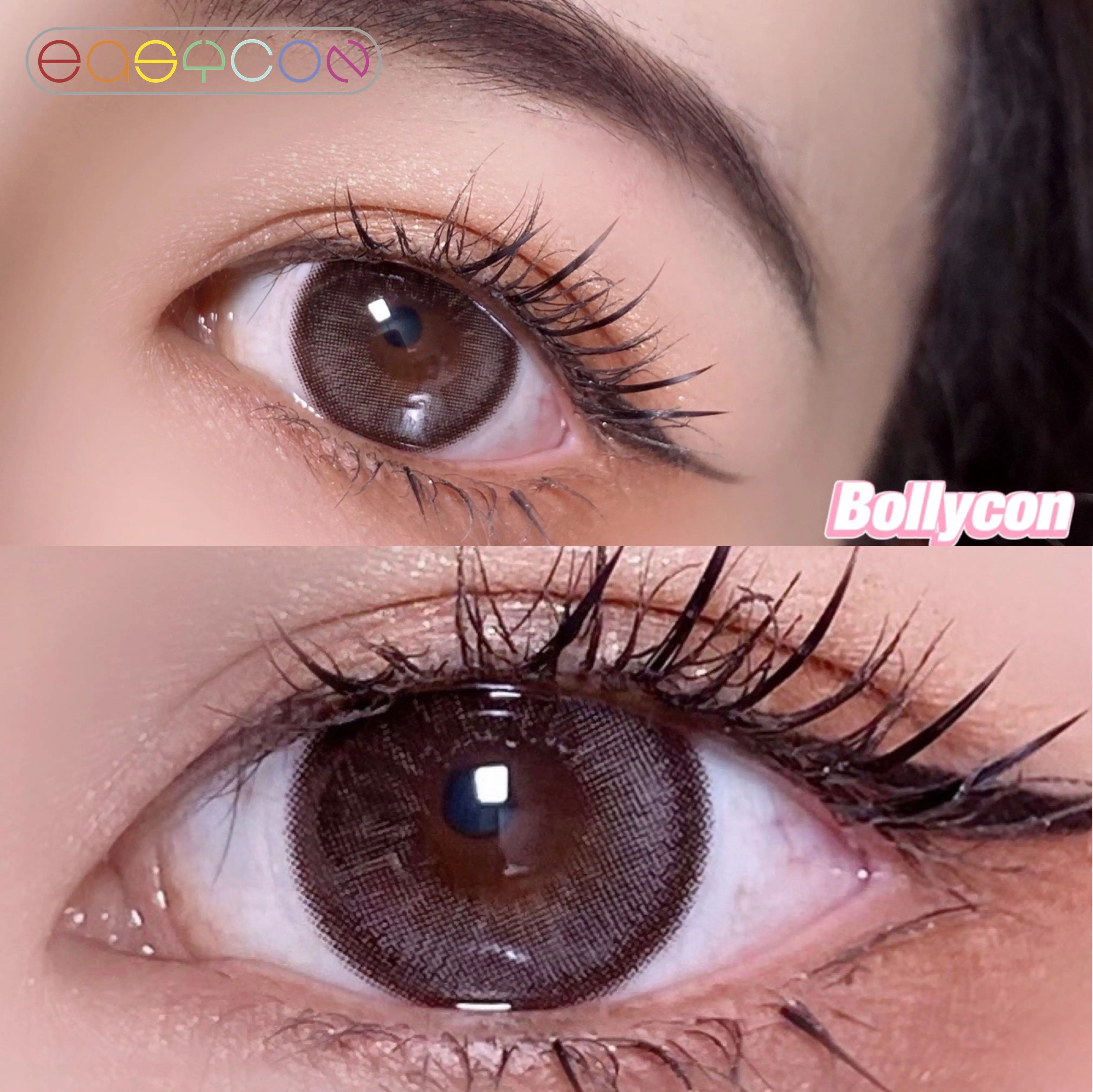 easycon egg brown unique high end soft lens for eyes cosmetic colored contact lenses makeup big beauty pupil yearly myopia free global shipping