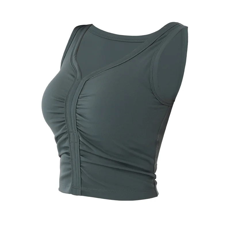 

European and American Exercise Bra Vest Running Training with Chest Pad Backless Bra Workout Underwear Yoga Clothing Top Women's