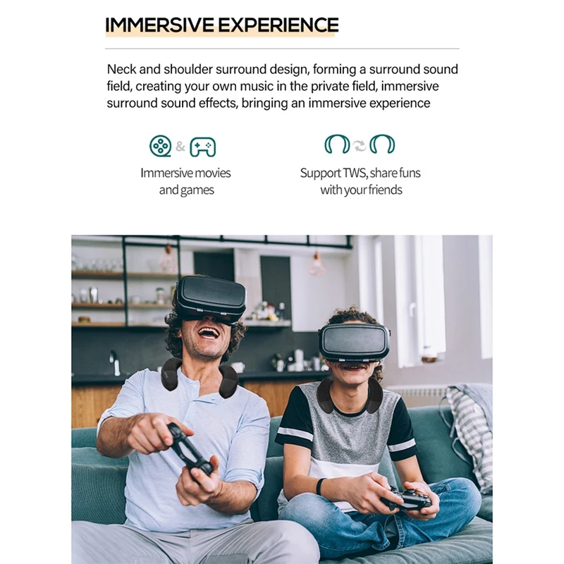 Беспроводной Bluetooth-динамик Портативная колонка с микрофоном шейным ободом для