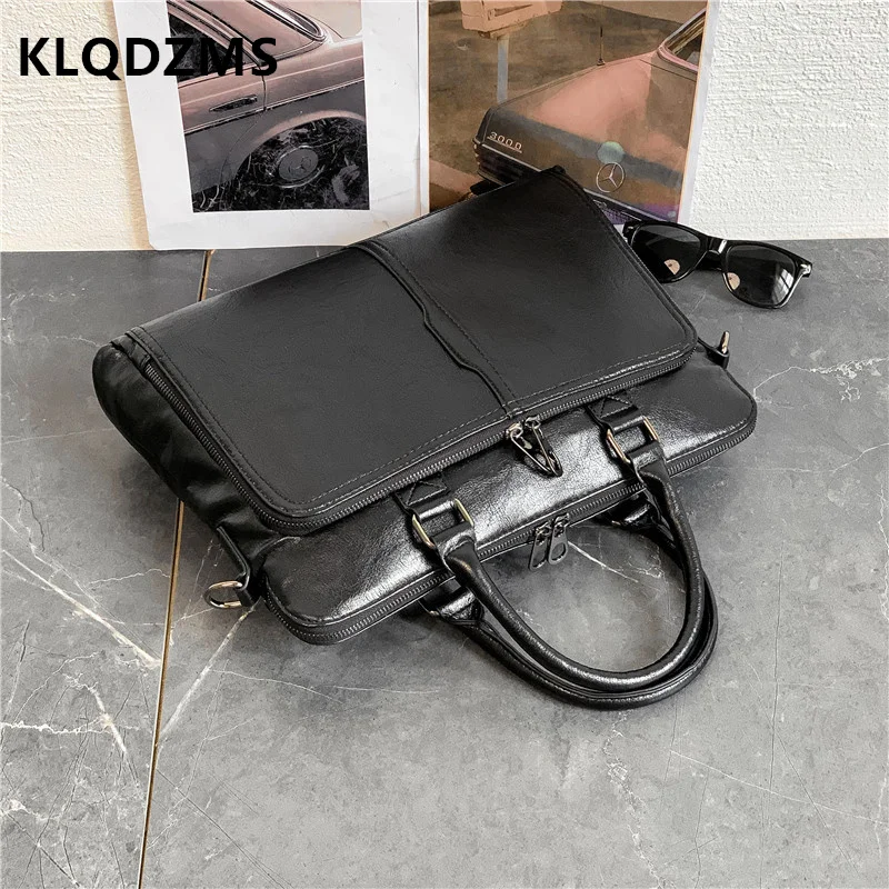 KLQDZMS Men's  Business Briefcases Classic  Messenger Bags PU Multifunctional Fashion  Backpack  Men's Handbag Briefcases