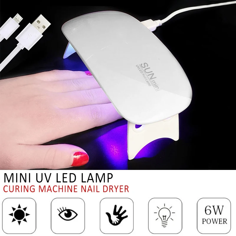 

New 6W Led Lamp Nail Dryer Professional Lamp for Manicure Portable UV Light for Gel Bails Better Care Your Hand White Color USB