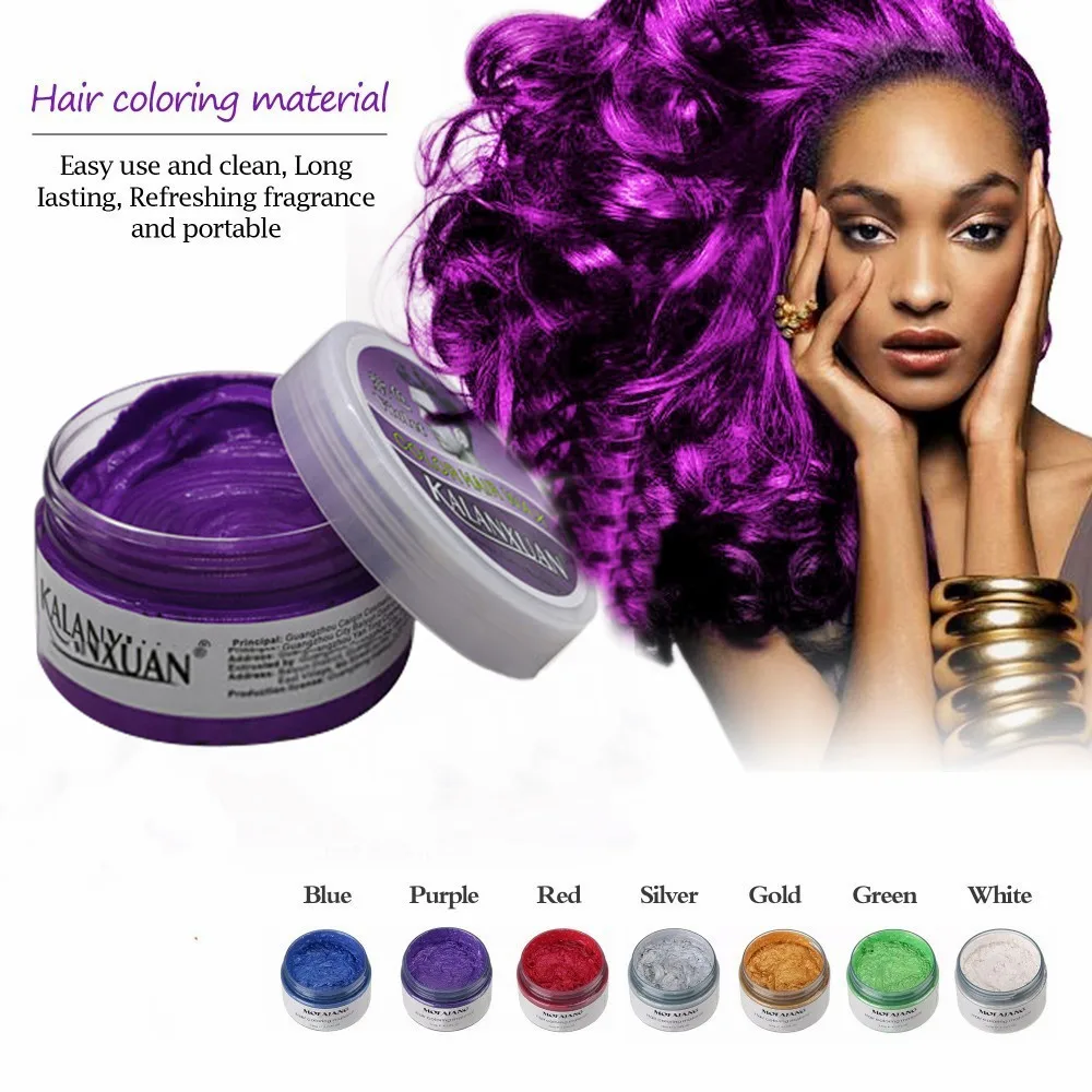 Fashion Temporary Color Dye Mud Salon Hair Wax Cream Styling Modeling Pomade Sliver Grandma Green | Красота и здоровье