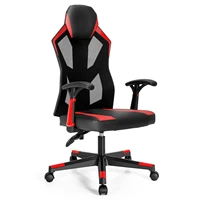 costway gaming chair swivel computer office chair w adjustable mesh back red cb10172re