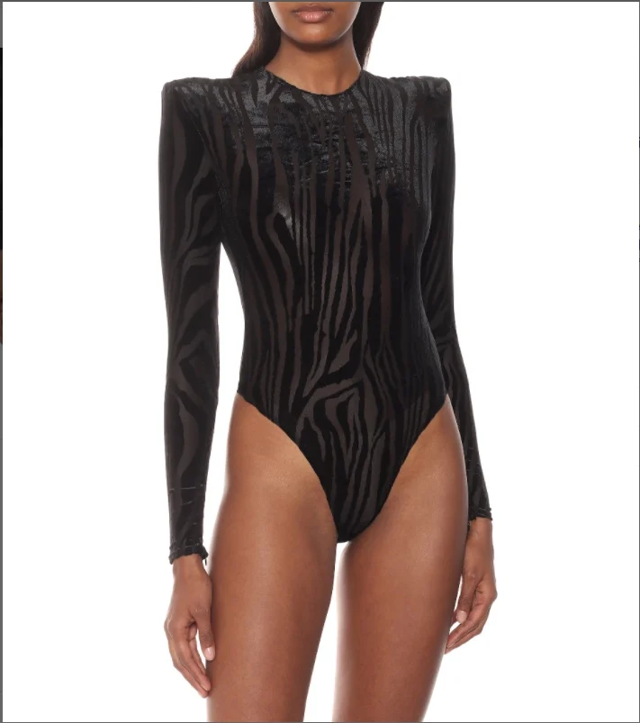 

2021 Spring Sexy Women Sheer High Quality Bodysuits Female Black Long Sleeve Jumpsuits Playsuits For Ladies Ddxgz2 1.06