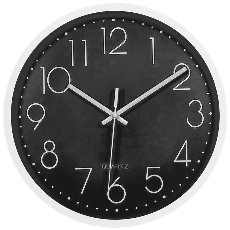 12In Non-Ticking Wall Clock Silent Battery Operated with Plastic Frame Hd Glass Cover for Kids Living Room Bedroom K | Дом и сад