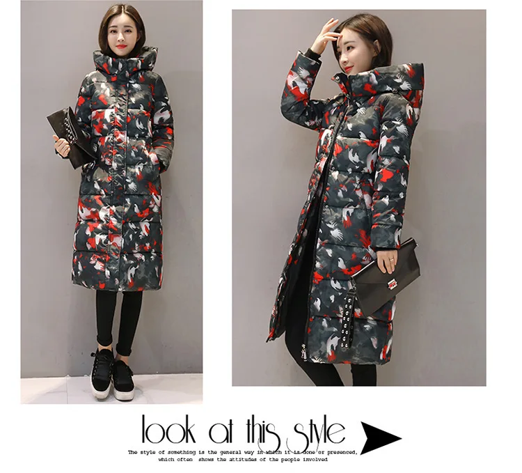 Hooded Colorful Winter Down Coat Jacket Long Warm Women Casaco Feminino Abrigos Mujer Invierno Parkas Outwear Coats Ru50