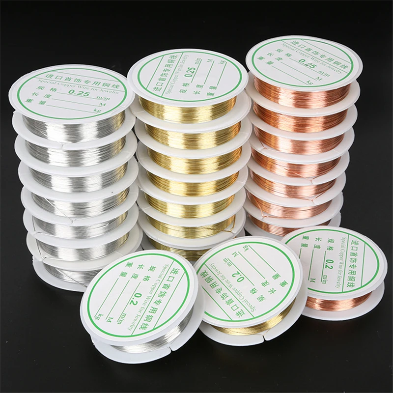 1 рулон медной серебряной Золотой проволоки от 0 2 до мм для рукоделия