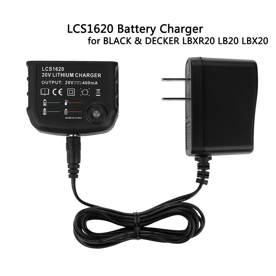 LCS1620 20V литиевая Батарея Зарядное устройство для Black Decker LBXR20 OPE LB20 LBX20 LBX4020 LB2X4020 LB2X3020