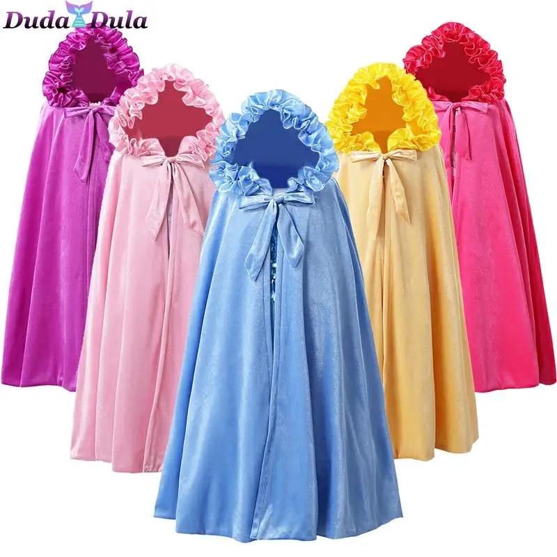 Накидка принцессы для девочек бархатная накидка с капюшоном длиной до пола