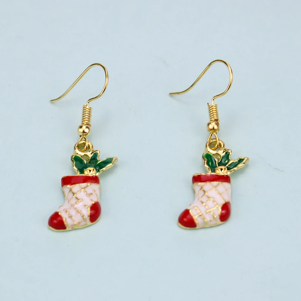 Europe and the United States fashion Christmas series jewelry drops oil socks simple wild earrings necklace set women | Украшения и