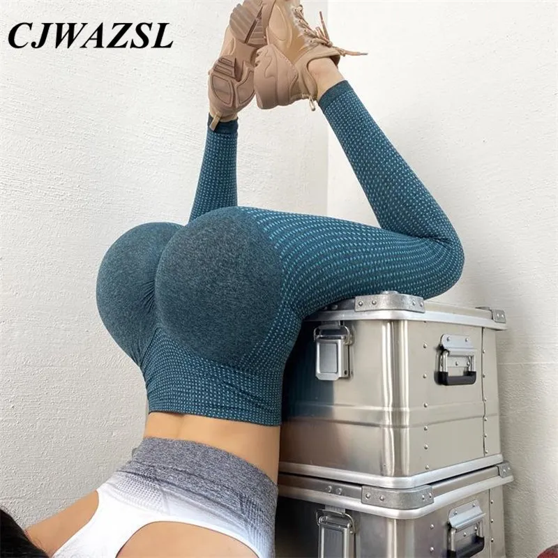 Женские Штаны Для Йоги персиковые бедра поднимающиеся с волнистыми точками для