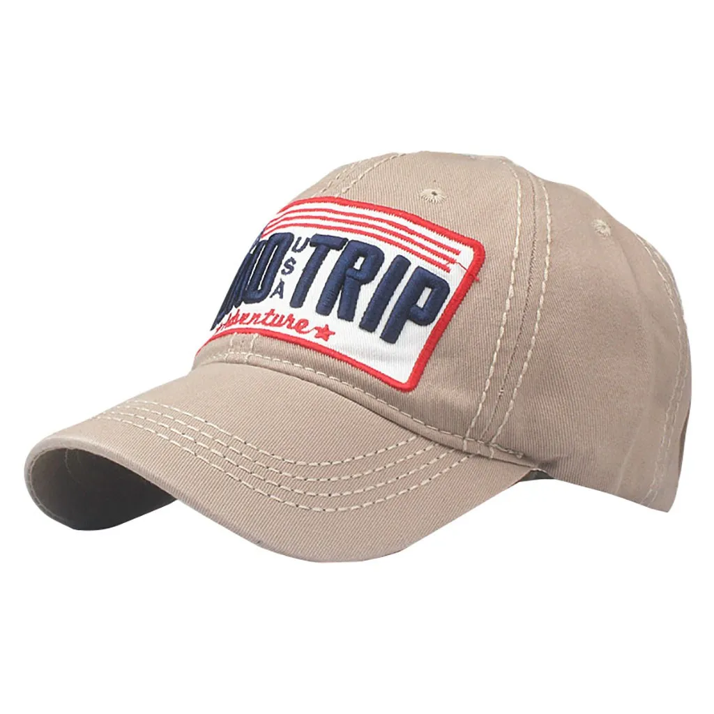 Adult Unisex Man And Woman Cap ROAO TRIP Embroidered Hats Adjustable Distressed Denim Harajuku Baseball Duck Tongue Hat#C45 | Аксессуары