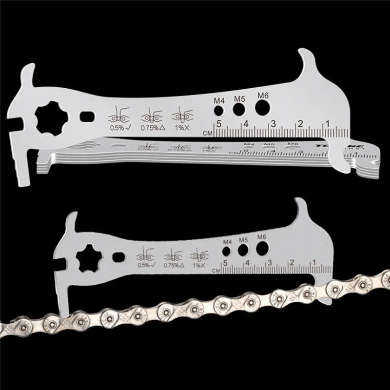 6 в 1 велосипедная цепь шахматная индикатор износа замеры крючков на 8 9 10 11