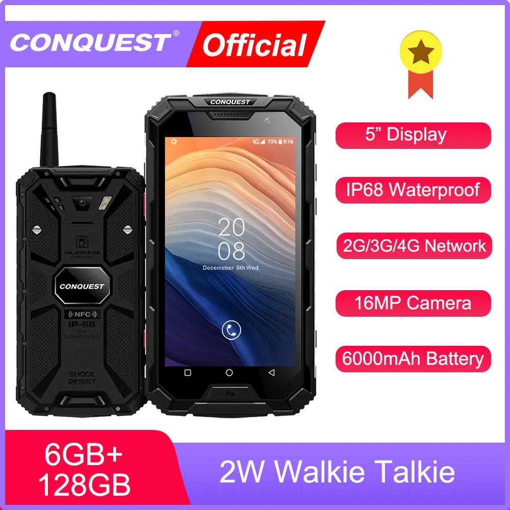 Водонепроницаемый смартфон CONQUEST S8 IP68 6 ГБ 128 Android 7 1 телефон с