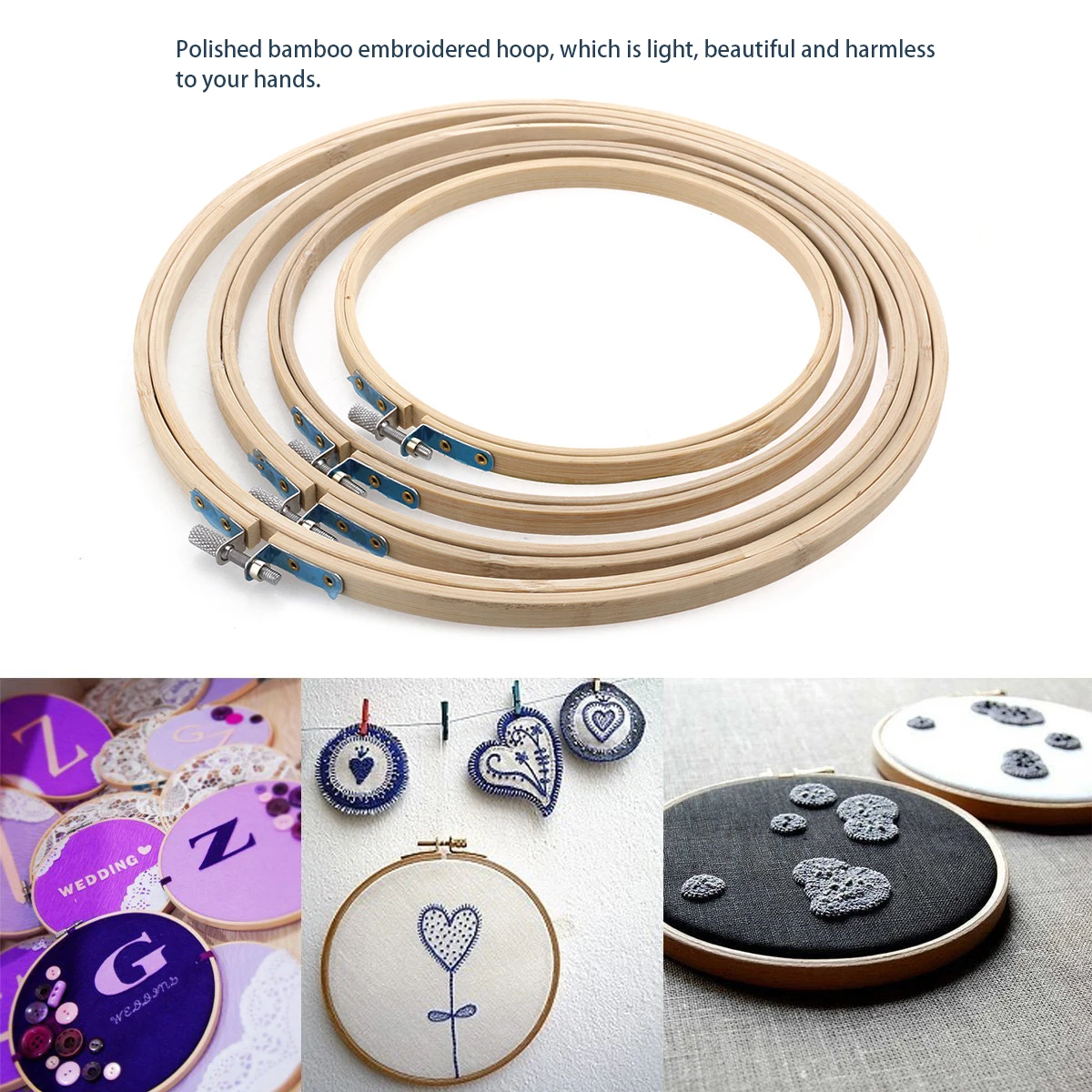 1 шт. 30 см ручные круглые регулируемые бамбуковые кольца для вышивки крестиком