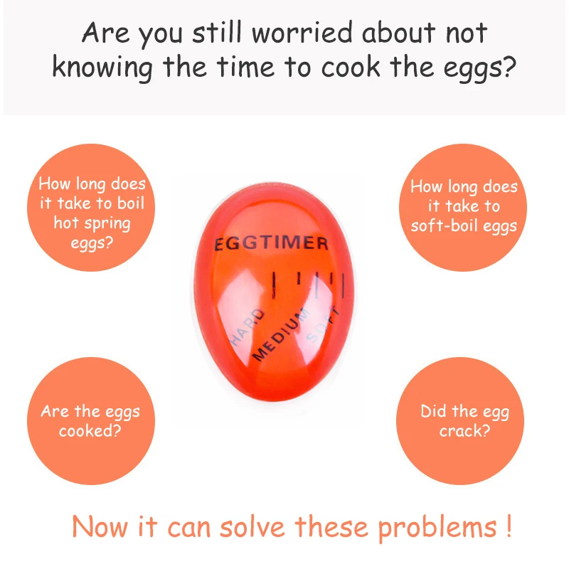 Яйцо Цвет таймер с изменяющимся 1 шт. красного цвета принтом Yummy Мягкие яйца