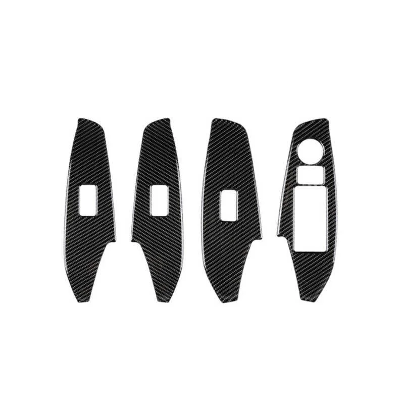 

Real carbon fiber window lifter panel function button frame decoration Interior modification Fit For Mazda3 Angkesaila 2014-2018
