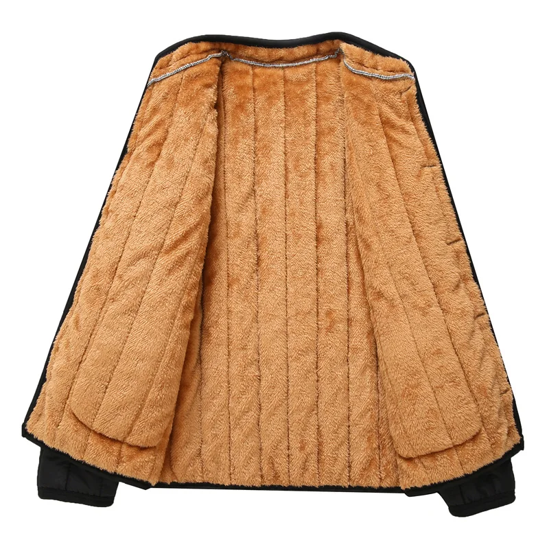 

Fashion Men's Jacket Autumn Winter Sports Outdoor Fleece Thick Warm Velvet Blouse Coat With Solid Collar Jacket Outwear