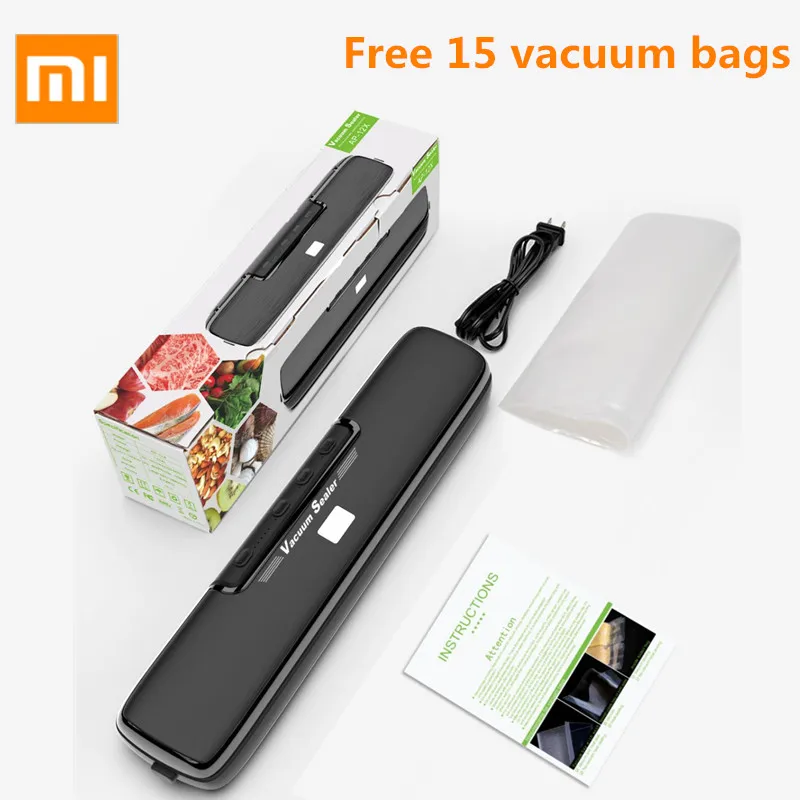 

Xiaomi Mijia Vacuum Packing Machine Vacuum Sealer For Food Storage New Food Packer Vacuum Bags for Vacuum Package Include 15Pcs