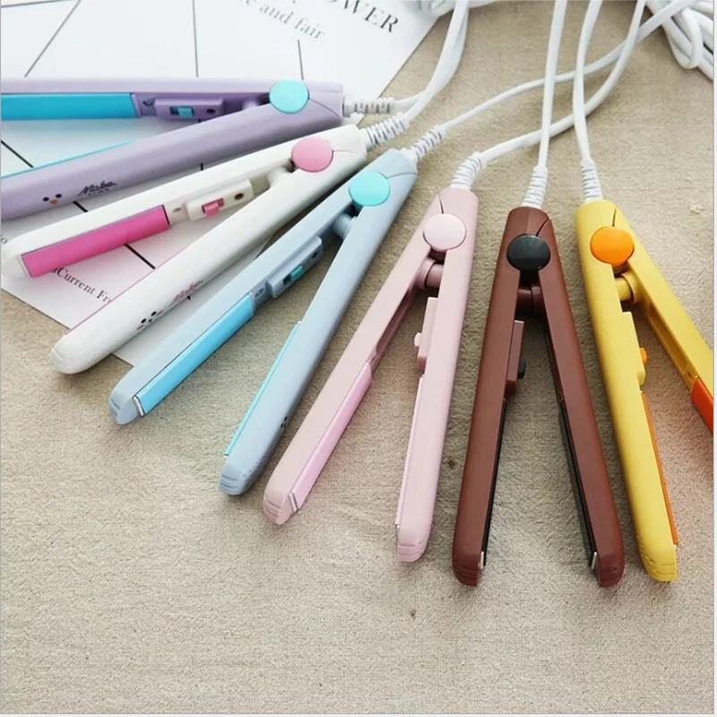 Мини прямые волосы завивка пластины бигуди двойного назначения керамический