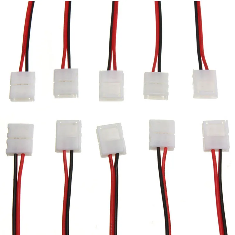 Светодиодный светильник коннектор 10 шт. 2 Pin DC 12 В 24 RGB водонепроницаемая лента smd