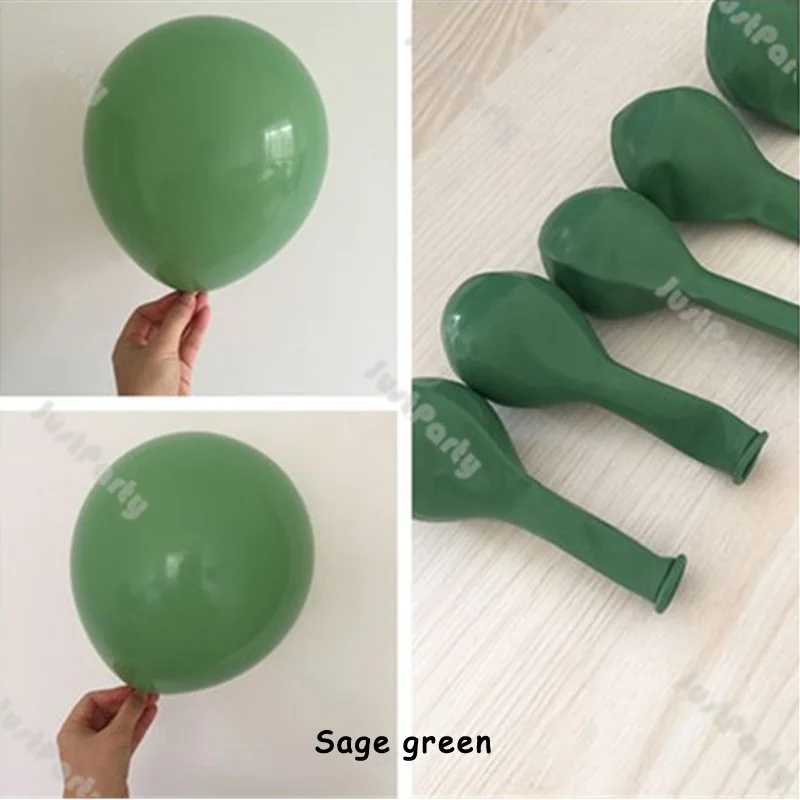 

124pcs Doubled Cram Peach Nude Balloon Garland Arch Wedding Decoration Dusty Green Matte White Chrome Gold Baby Shower Decor