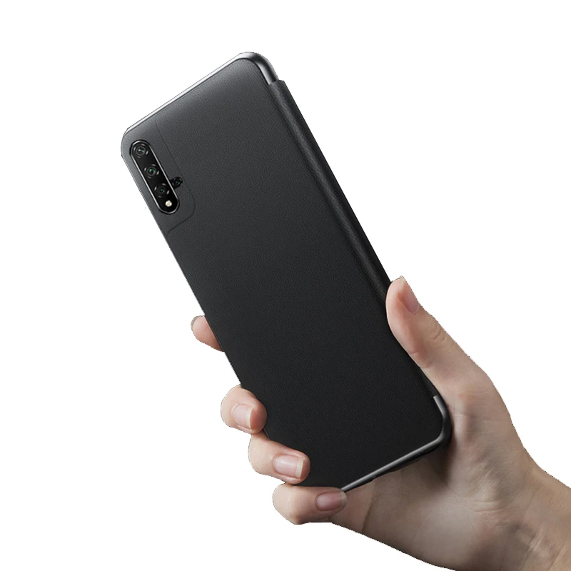 Роскошный кожаный чехол книжка для Xiaomi Redmi Note 8 Pro K20 с сенсорным окошком просмотра