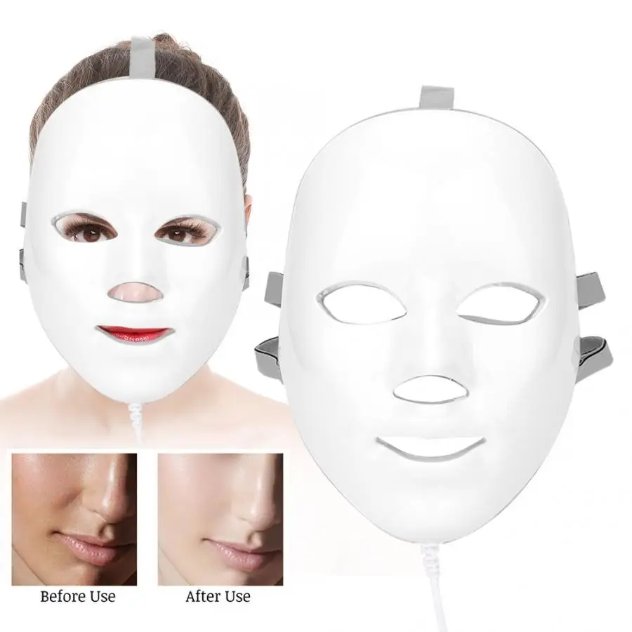 7 цветов светодиодный фотоновая маска для лица терапия свет Удаление прыщей