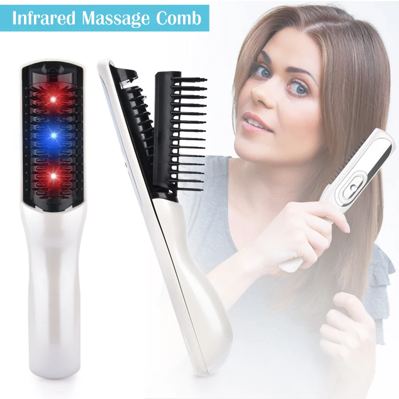 Massage Comb Infrared Health Hair Growth Laser Comb Anti-static Brush Hair Care Regrow Therapy Treatment Tangle Detangle Comb professional health care comb anti static massage green sandalwood comb handmade bamboo hair brush wedding birthday gift