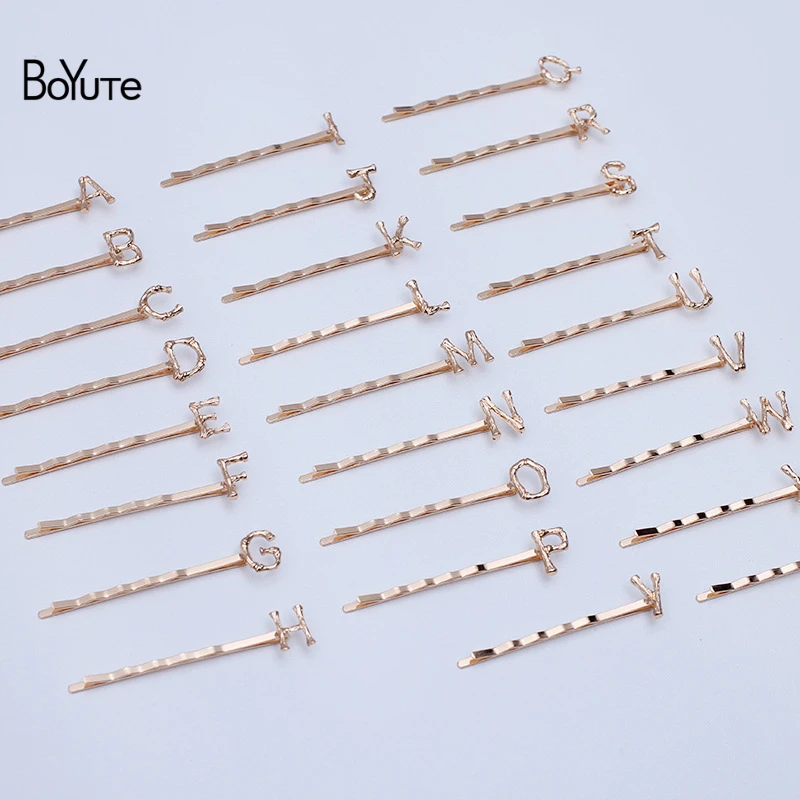 

BoYuTe (10 Pieces/Lot) Alloy Alphabet Letter Welding 55*2MM Iron Hairpin Handmade Diy Hair Accessories