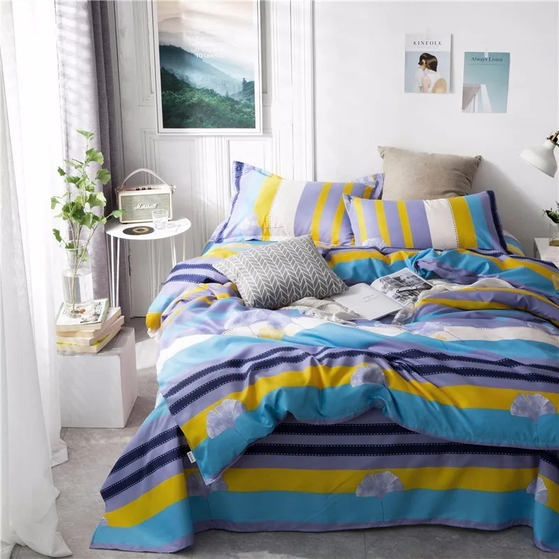 Цветочный узор AB сторона пододеяльник 3/4 шт постельных принадлежностей для