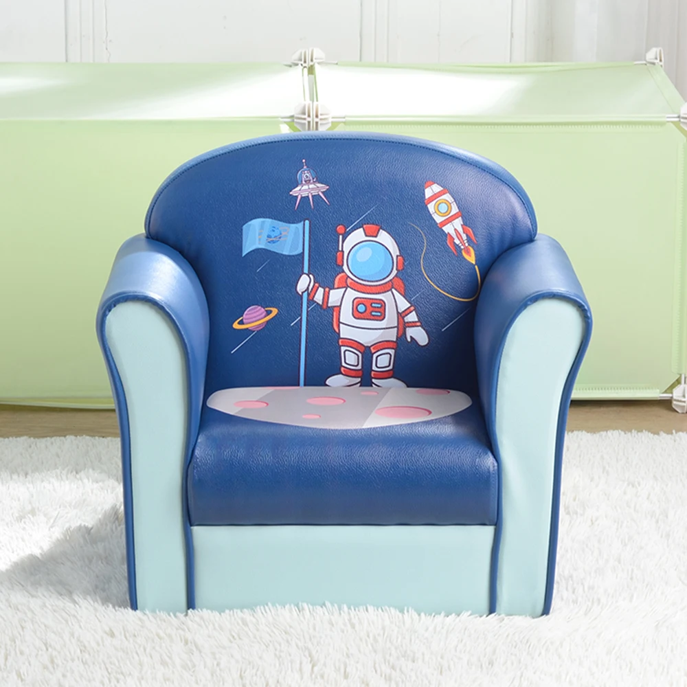 

Kids Chairs Sofa for Girls Children Furniture Children's Single Sofa Space Series Astronaut Model American Standard Pu Blue kid