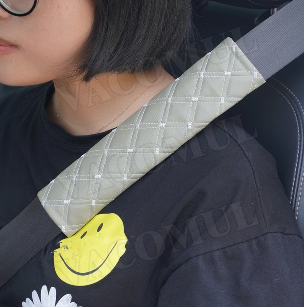 Auto Car Seat Belt Covers Tools PU Leather Car Shoulder Pad For Adults Youth Kids Car Truck SUV Airplane Carmera Backpack Straps