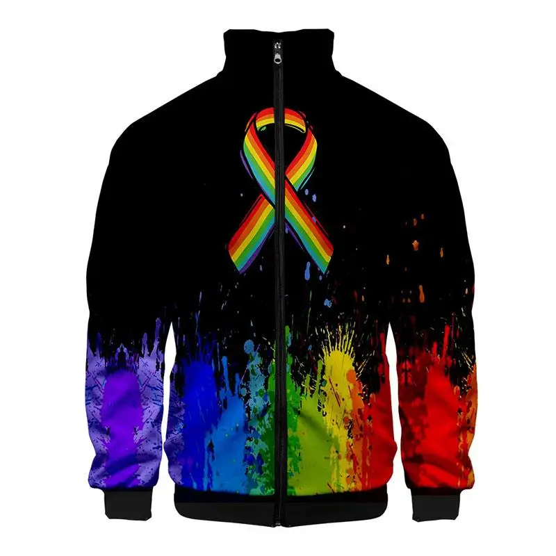 Новинка модные куртки 3D цветов ЛГБТ радужные для лесбиянок пальто мужчин и