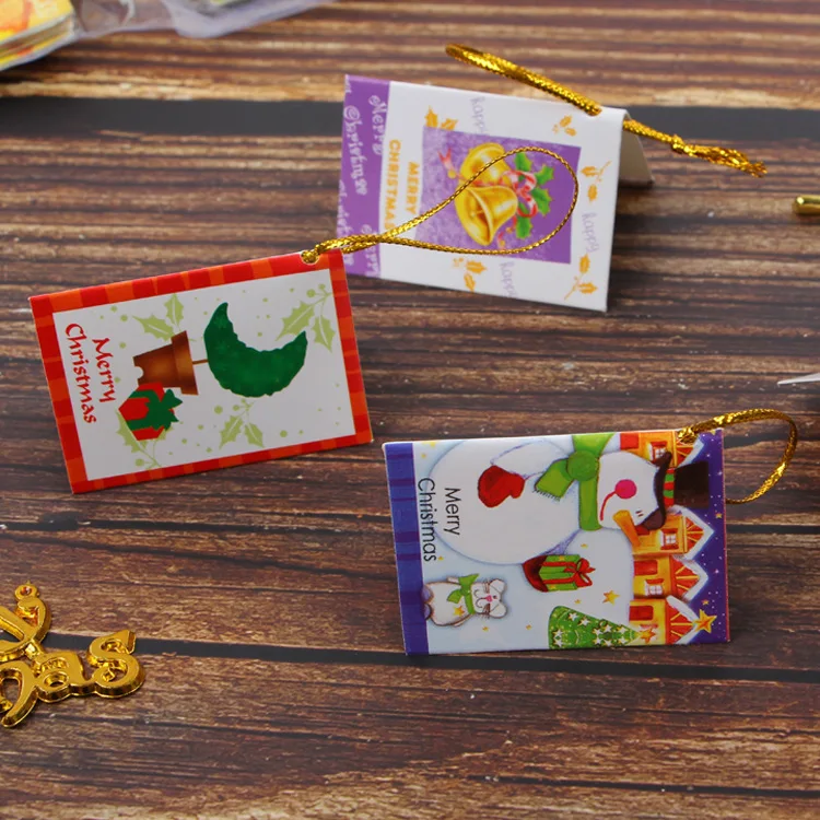 

2019 New Style Christmas Cards Holiday Card Gift Message Card Christmas Tree Pendant Small Number Card 320