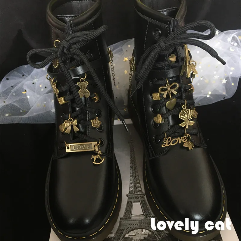 

Vintage Luxury Shoes Charms For ankle Boots DIY Metal Fashion Shoelace Button Decorations Punk Cool Girls Shoes Accessories New
