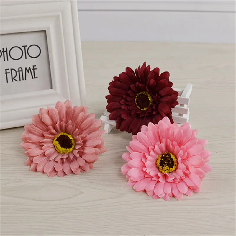 5 шт. 10 см искусственные шелковая Гербера Цветочные головки Ghrysanthemum Daisy Fo DIY