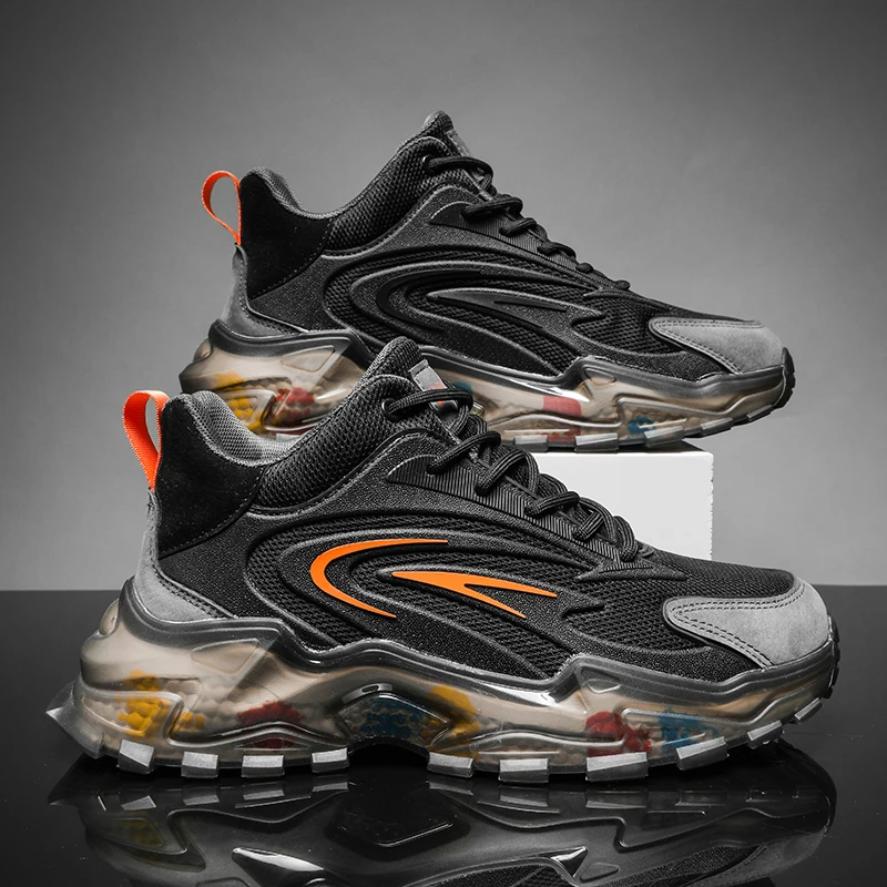 

Men Running Shoes Autumn PU leather Blade Sneakers High Quality Outdoor Light Breathable Sport Athletic Men Shoes Male Sneakers