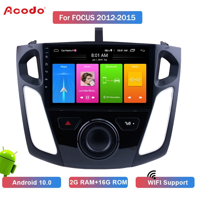 

Автомобильный мультимедийный плеер ACODO 2 + 16G Android 10,0 для Ford Focus 2012-2015 GPS-навигация 2 din