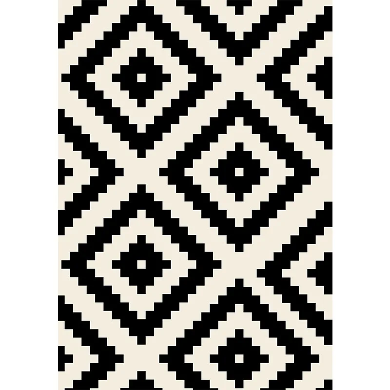 

60X160cm/160X230cm Polypropylene Thickened Living Room Carpets Black And White Simple Bedroom Carpet Live Bedside Mat
