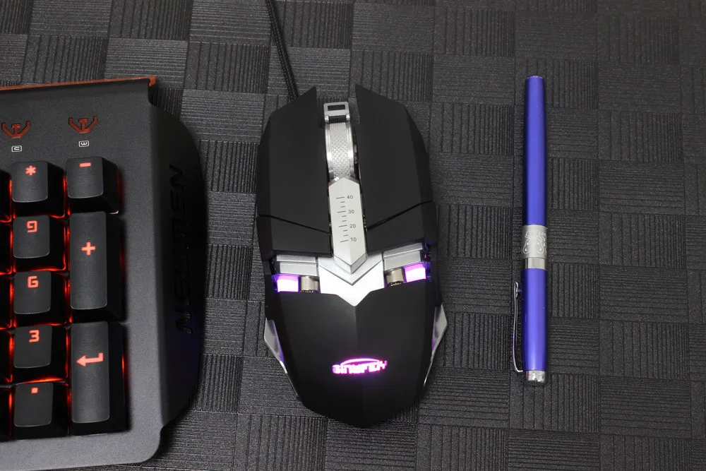 OMESHIN профессиональный Регулируемый 4000 dpi 9 кнопочный 7 цветов светодиодный usb-кабель с подсветкой профессиональная игровая мышь