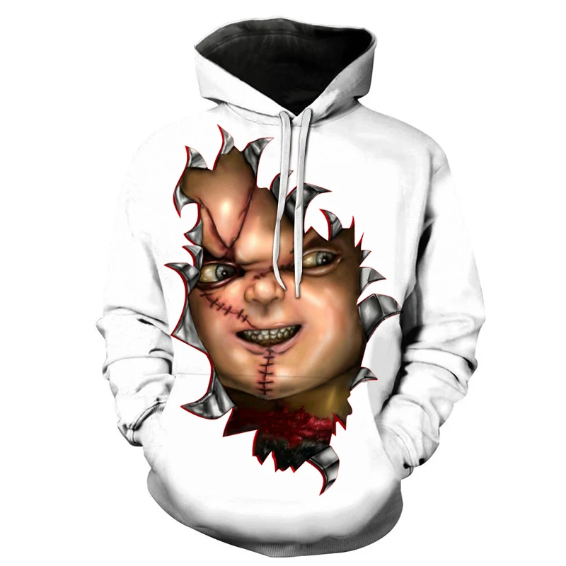 

Creative Horror Pattern Men's 3D Printing Hoodeds Sweatshirt Holiday Fashion Hoodie Fall Winter Fashion Hooded Pullover