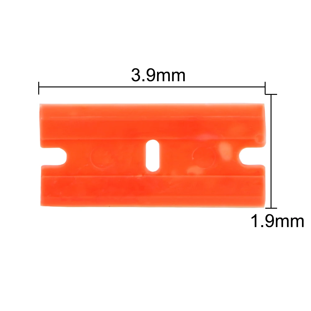 

100Pcs Car Wrap Sticker Squeegee Window Glass Clean Scraper Double Edged Plastic Razor Blade Lable Clean Razor Glue Remover