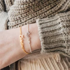 Персонализированный браслет с именем на заказ, модный браслет с именной табличкой из нержавеющей стали с кубинской цепью для женщинмужчин, лучший подарок, ювелирные изделия