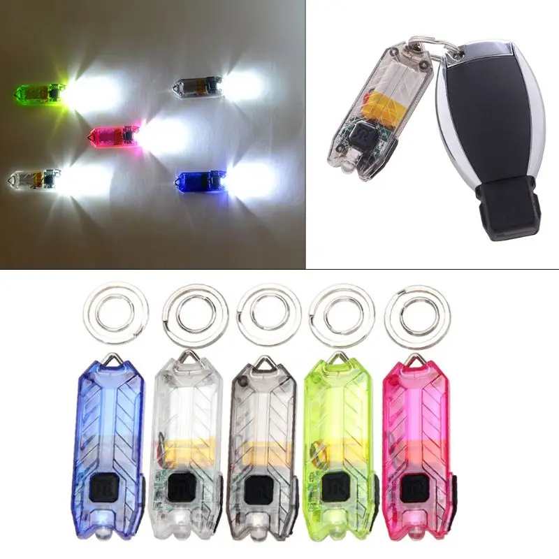 Мини LED брелок фонарик Электрический фонарь Портативный USB зарядка