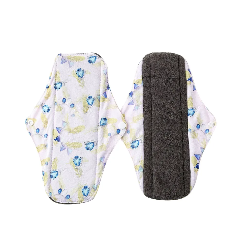 Washable Resuable Sanitary Pads Bamboo Cloth Reusable Serviette Hygienique Cartoon Print Women Menstrual Size S M L | Красота и