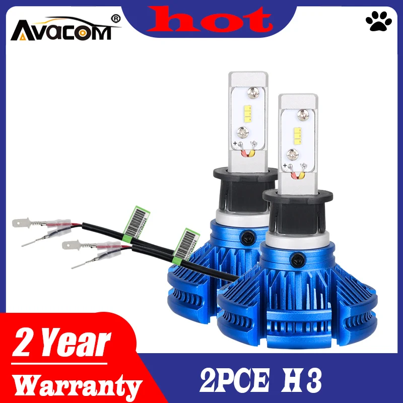 Avacom 2 шт. H3 светодиодная автомобильная лампа турбо Светодиодная Автомобильные