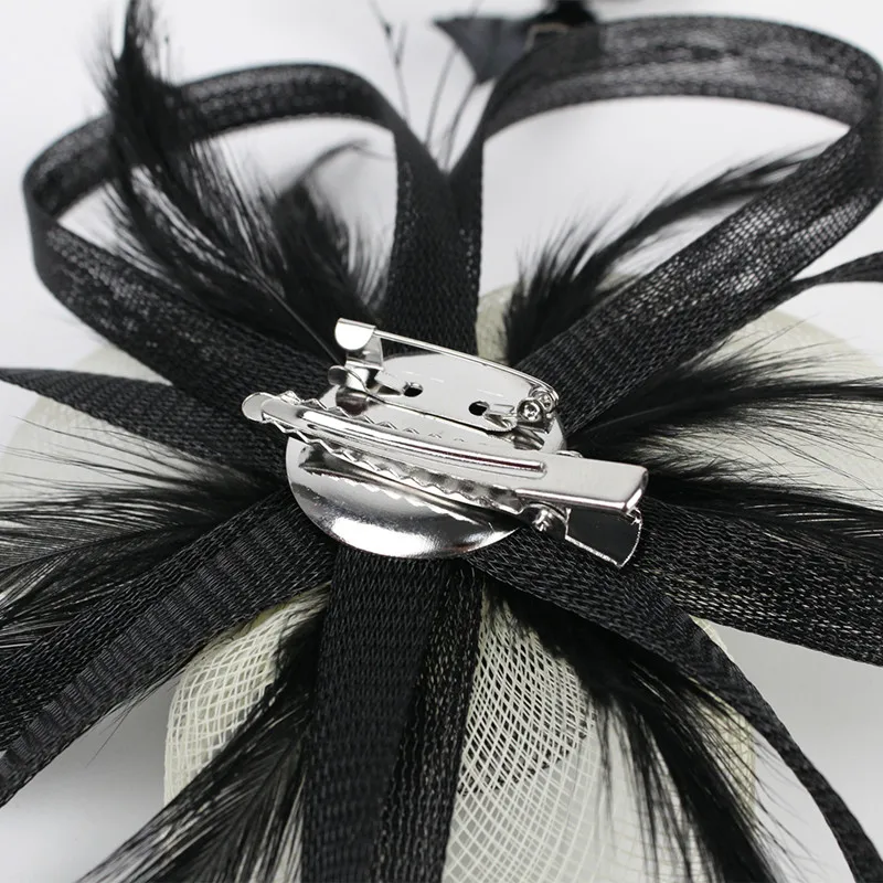 Женская Вуалетка с зажимом для волос черно-белая шляпа аксессуары свадьбы и