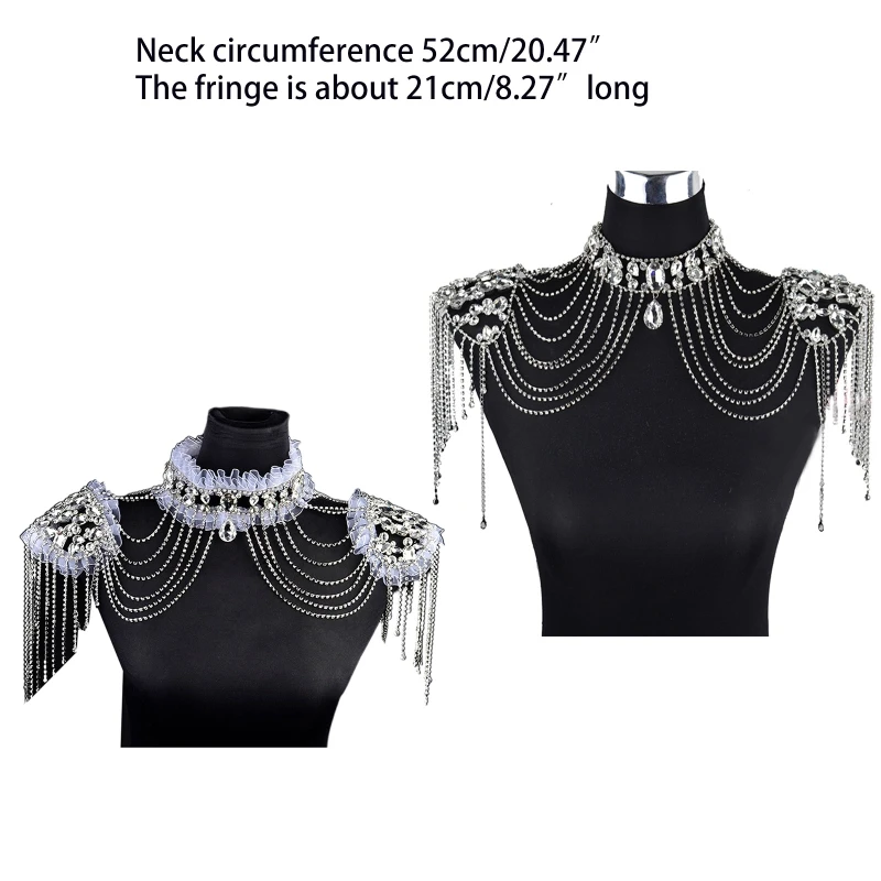 Свадебные серьги с кисточками и плечевой цепочкой |