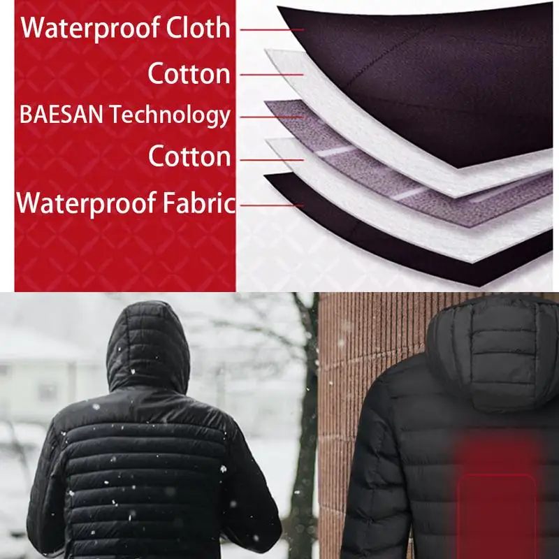 Зимние Пуховые куртки с USB электрическим подогревом интеллектуальная термальная